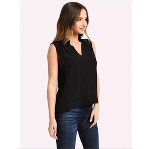 NWT‎ Frame Cali Silk Sleeveless V Neck Blouse Top Black Large Classic Career